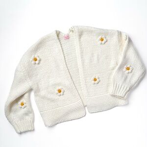 NWOT Knit Flower Cardigan